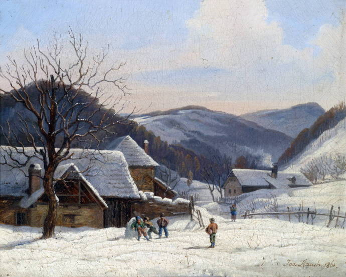 Зимний пейзаж. 1860 г. / Йозеф Раух - Josef Rauch