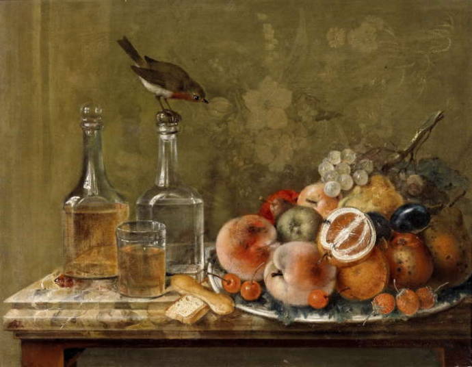 Натюрморт с фруктами и стаканом / Йохан Маттиас  Вурцер - Johann Matthias Wurzer