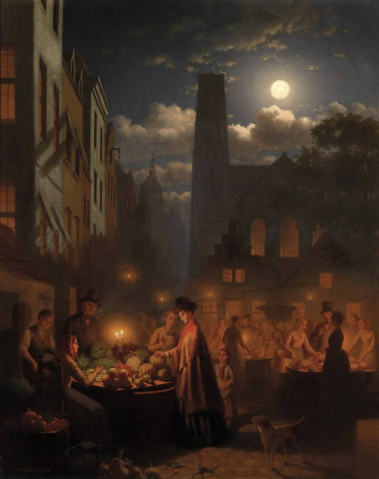 Овощной рынок ночью / Йохан Менгельс Кульверхаус - Johann Mengels Culverhouse