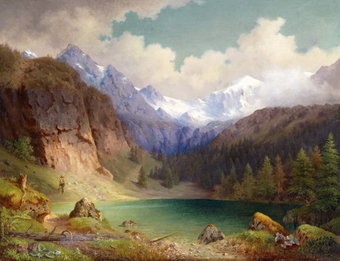 Вид на горное озеро / Карл Миллнер - Carl Millner