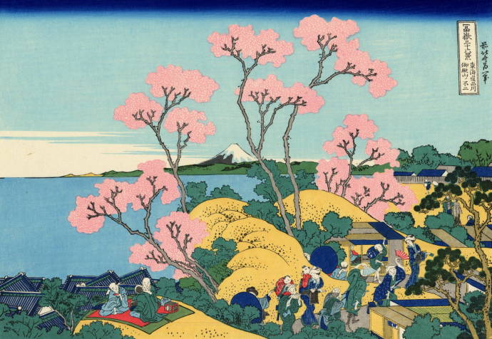 Вид на Фудзи с горы Готэнъяма у реки Синагава / Кацусика Хокусай - Katsushika Hokusai
