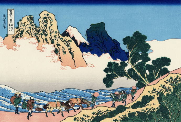 Обратная сторона Фудзи. Вид со стороны реки Минобугава / Кацусика Хокусай - Katsushika Hokusai
