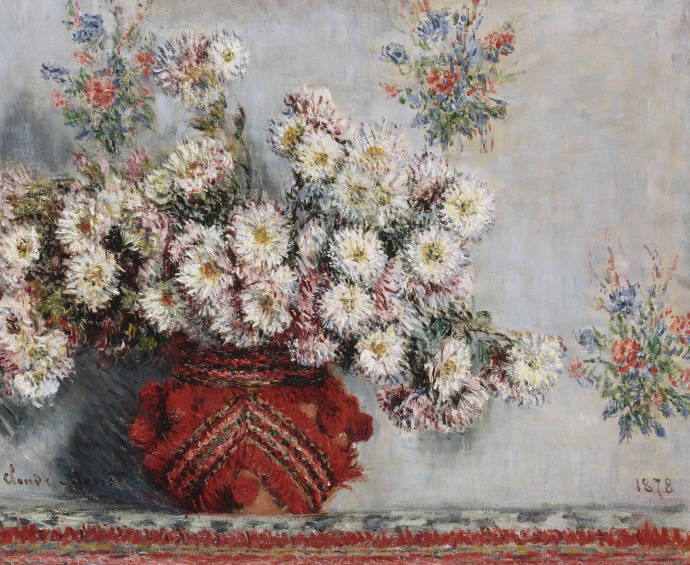Хризантемы в декоративной вазе / Клод Оскар Моне - Claude Oscar Monet