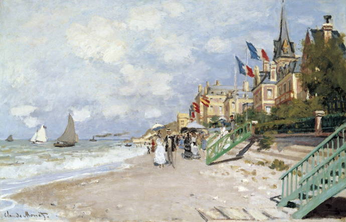 Прогулка на пляже в Трувилле / Клод Оскар Моне - Claude Oscar Monet