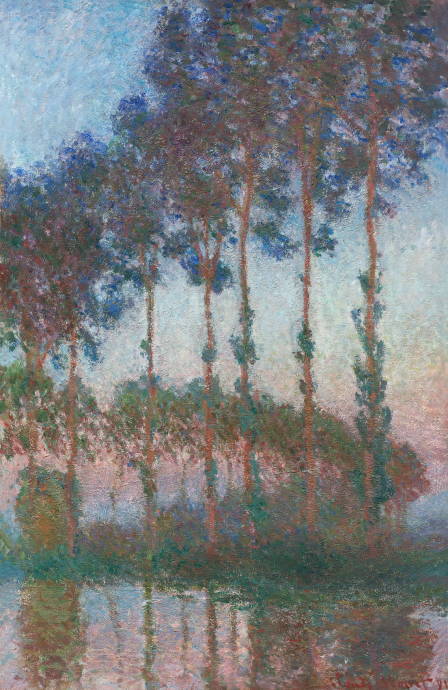 Тополя на берегах реки Эпте в сумерках / Клод Оскар Моне - Claude Oscar Monet