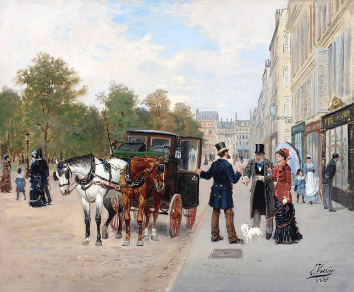 На Парижском бульваре. 1880 г. / Леон Йозеф Ворин - Leon Joseph Vorin