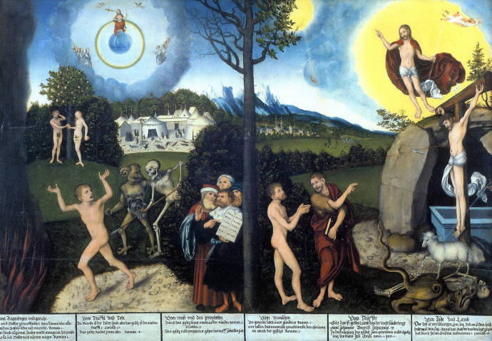 Закон и Благодать. 1529 г. / Лукас Кранах ст. - Lucas Cranach the Elder