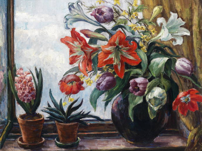 Весенние цветы на окне / Марта Бюль - Martha Buhl