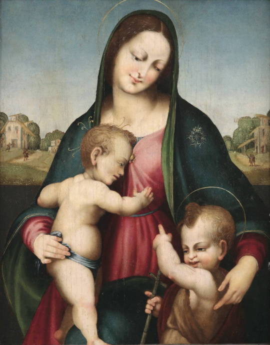 Мадонна с младенцем и с младенцем Крестителя / Маэстро ди Серумидо - Maestro di Serumido
