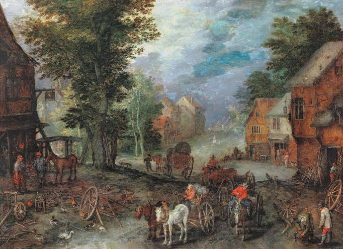 Пейзаж с кузницей / Питер Брейгель cт. - Pieter Bruegel the Elder
