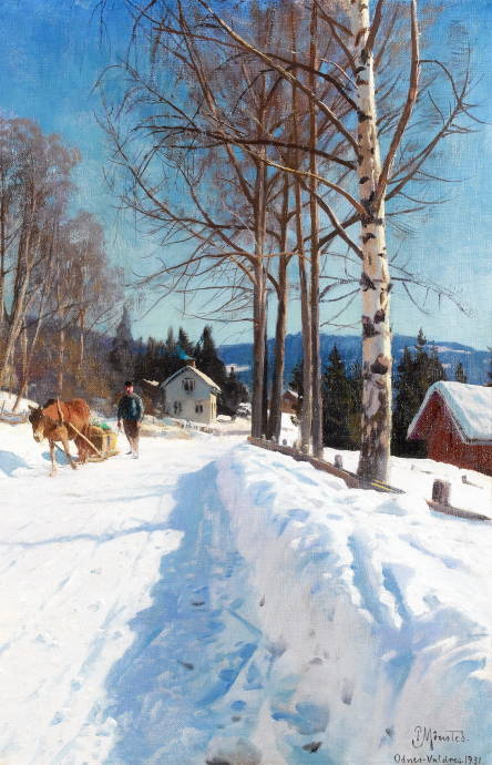 Зимний пейзаж. 1931 г. / Педер Морк Монстед - Peder Mork Monsted