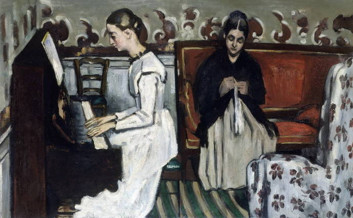 Девушка у пианино. 1868 г. / Поль Сезанн  - Paul Cezanne
