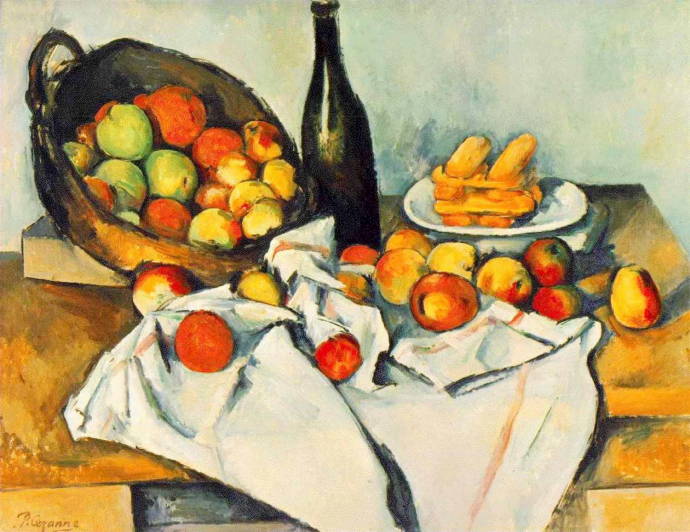 Натюрморт с корзиной яблок / Поль Сезанн  - Paul Cezanne