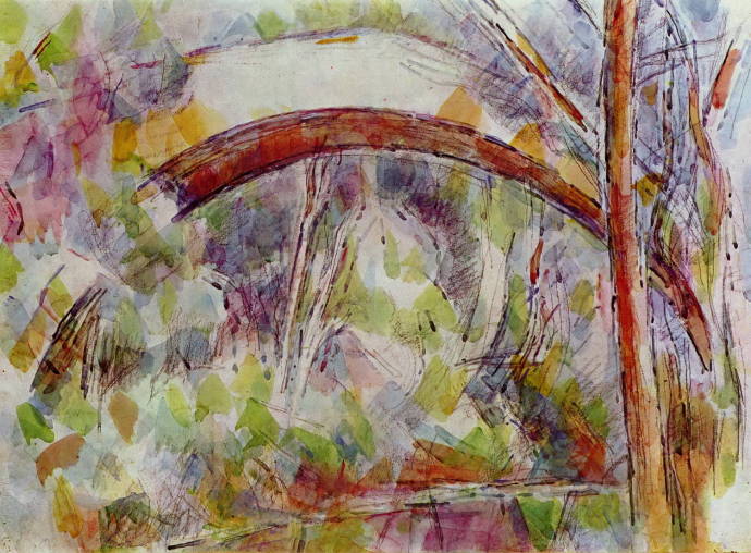 Река у моста трёх ключей. 1906 г. / Поль Сезанн  - Paul Cezanne