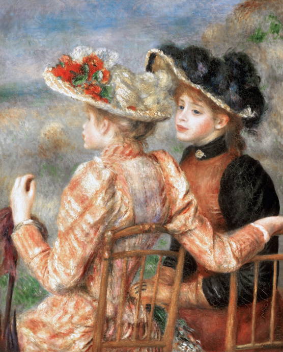 Две сидящие девушки / Пьер Огюст Ренуар - Pierre Auguste Renoir