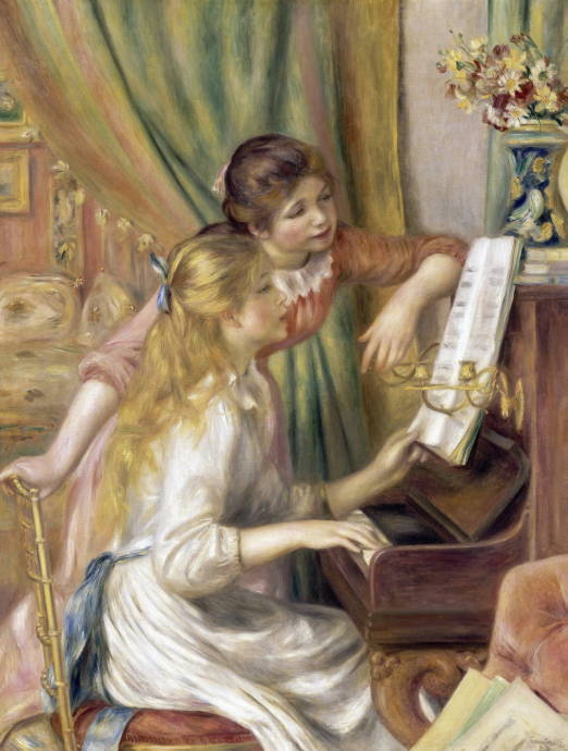 Девушки у рояля / Пьер Огюст Ренуар - Pierre Auguste Renoir