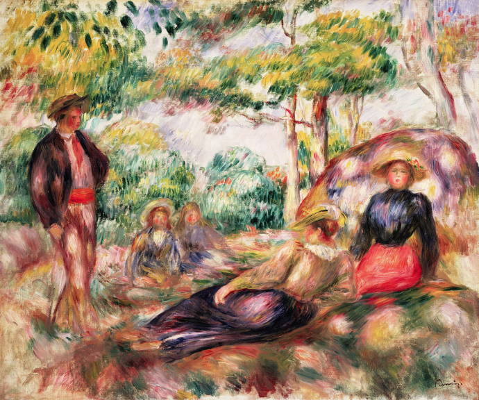 Лесная зарисовка с людьми / Пьер Огюст Ренуар - Pierre Auguste Renoir