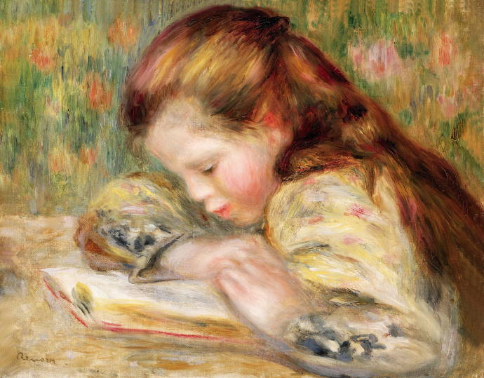 Читающая девочка / Пьер Огюст Ренуар - Pierre Auguste Renoir