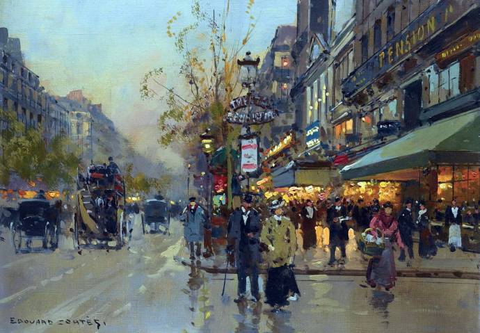 Бульвар в Париже / Эдуард Леон Кортез - Edouard Leon Cortes