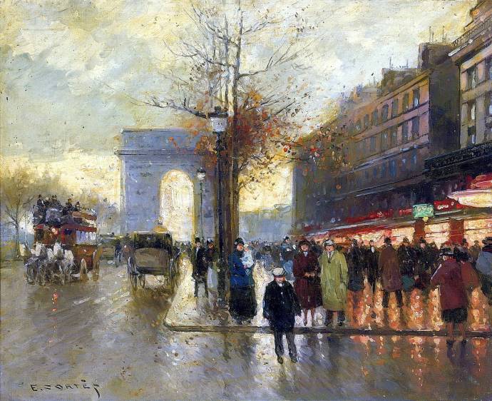 Триумфальная арка в дождливый день / Эдуард Леон Кортез - Edouard Leon Cortes