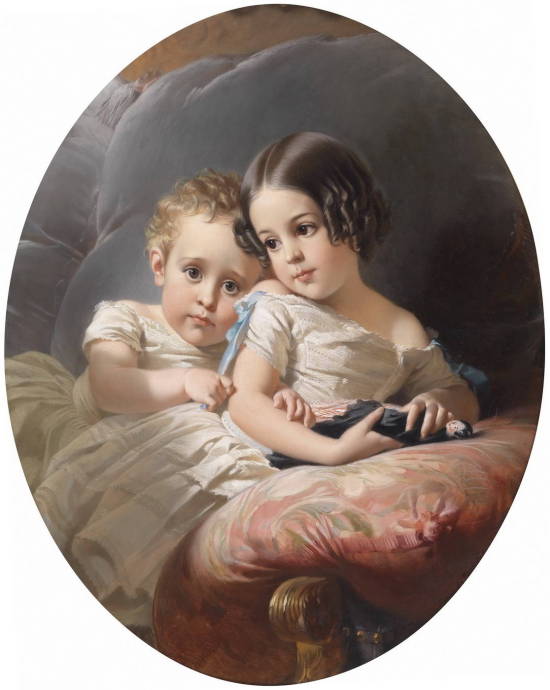 Портрет двух детей / Эдуард Луис Дюбуфе - Edouard Louis Dubufe