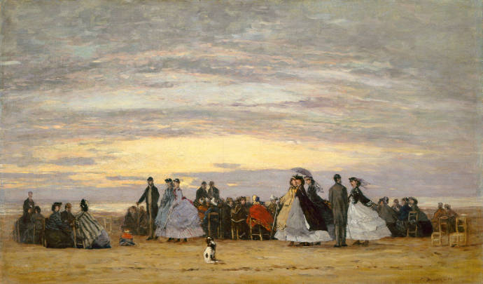 Пляж на Виллервайл. 1864 г. / Эжен Луа Будин - Eugne Louis Boudin