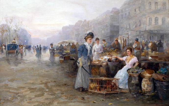 Рынок в Анверсе / Эмиль Барбарини - Emil Barbarini