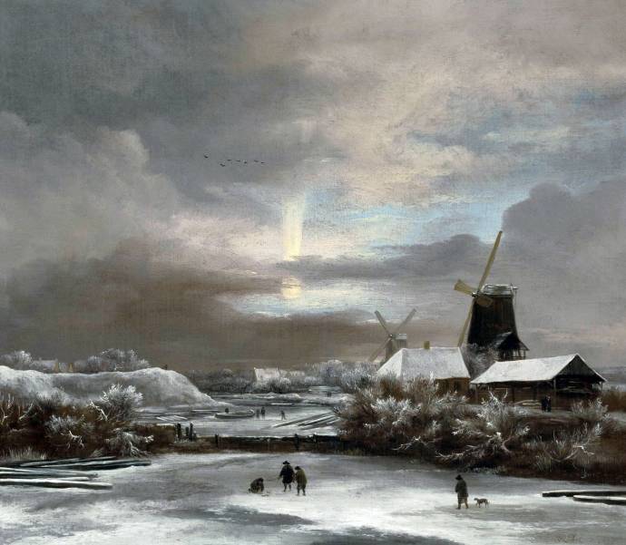 Зимний пейзаж / Якоб Исааксон ван Рейсдаль - Jacob Isaackszon van Ruisdael