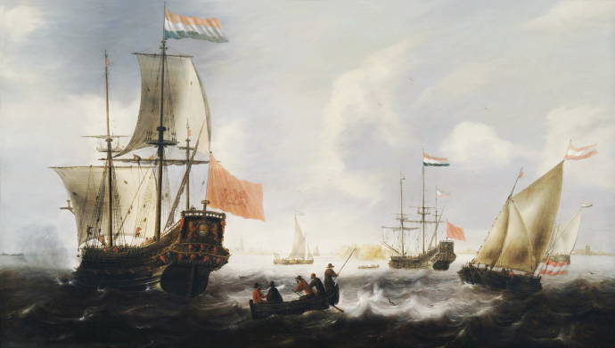 Голландские парусники у побережья Флиссингена / Якоб Андрианс Белевуа - Jacob Adriaensz Bellevois